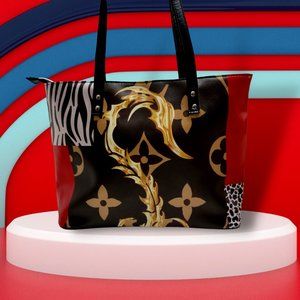 Hand Painted Artificial Leather Handbag 2 sides Sa